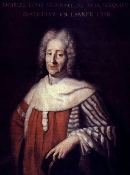 BARON DE MONTESQUIEU (1689-1755). Charles Louis de Secondat, baron de la Brede et de Montesquieu