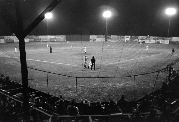 BASEBALL GAME, 1939. A night baseball game in Marshall, Texas. Photograph by Russell Lee