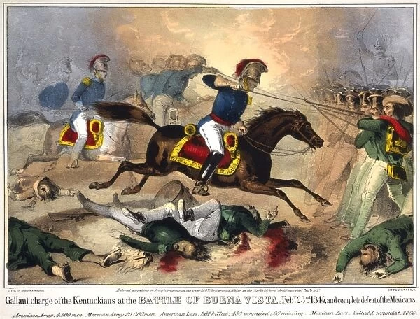 BATTLE OF BUENA VISTA, 1847. Charge of the Kentuckians at the Battle of Buena Vista