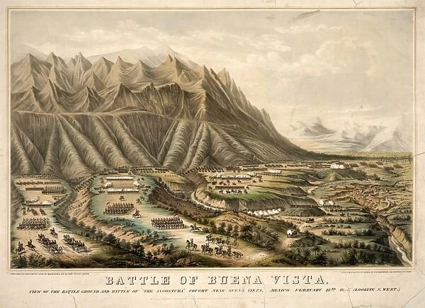 BATTLE OF BUENA VISTA, 1847. View of the battlefield at Buena Vista, Mexico