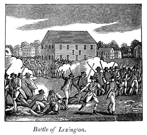 BATTLE OF LEXINGTON, 1775. Battle of Lexington, Massachusetts, during the American Revolution