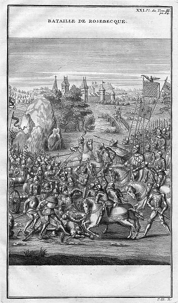 BATTLE OF ROOSEBEKE, 1382. The Battle of Roosebeke, 27 November 1382. French engraving