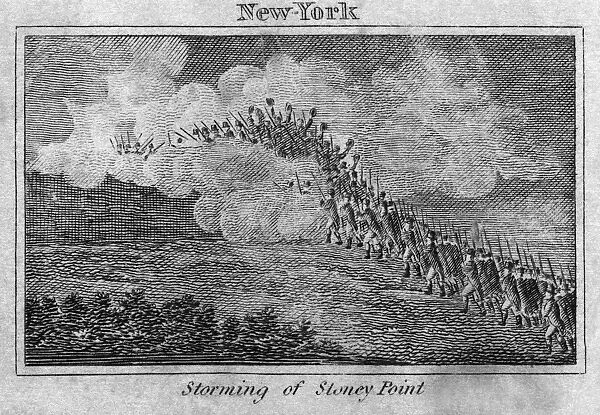 BATTLE OF STONY POINT, 1779. Continental Army soldiers under General Anthony Wayne surprising