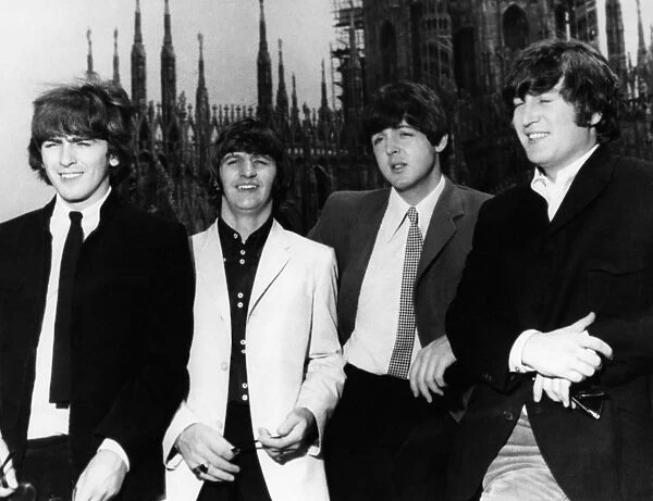 THE BEATLES, 1960s. The Beatles gathered in London in the 1960s. Left to right: George Harrison, Ringo Starr, Paul McCartney and John Lennon