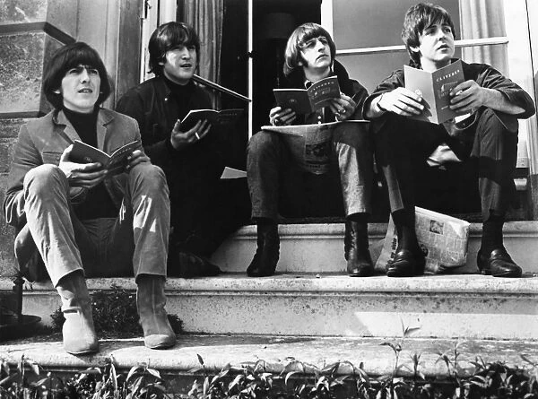 THE BEATLES, 1965. Left to right: George Harrison, John lennon, Ringo Starr, and Paul McCartney. Photograph, 1965