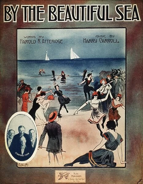 BY THE BEAUTIFUL SEA, 1914. American sheet music cover, 1914