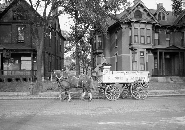 BEER WAGON, 1939. A beer wagon in Minneapolis, Minnesota. Photograph by John Vachon