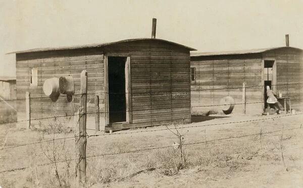 BEET WORKER SHACKS, 1915. Housing shacks for beet workers near Sterling, Colorado