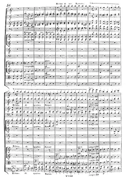 BEETHOVEN: SCHERZO. Page from the first published edition of Ludwig van Beethovens Symphony No