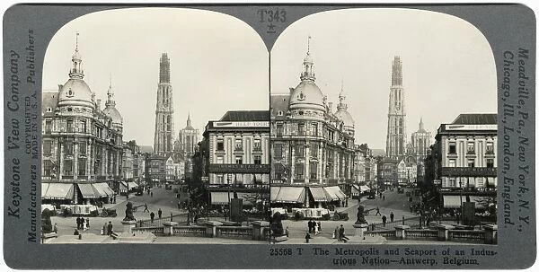 BELGIUM: ANTWERP, c1920. View of Antwerp, Belgium. Stereograph, c1920