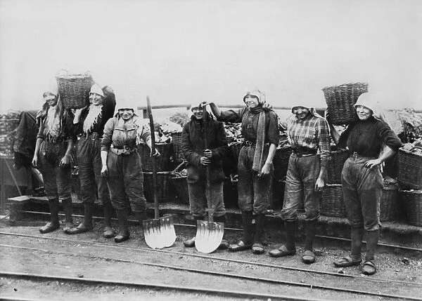 BELGIUM: WOMEN MINERS. Group of women coal miners in Belgium