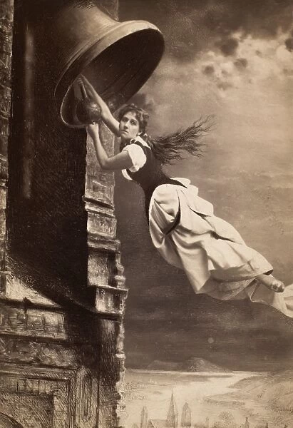 BELL-RINGING, 1884. Mrs. Charles Watson as Bessie, a character from Rose Hartwicke