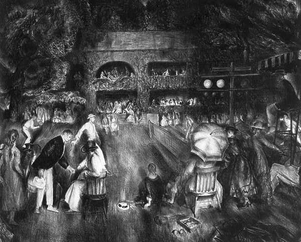 BELLOWS: THE TOURNAMENT. The Tournament. Lithograph by George Bellows, c1921