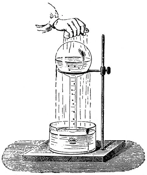 Benjamin Franklins experiment proving that the boiling point of water depends on the atmospheric pressure. Franklin partially evacuated a flask of water and demonstrated that he could find a new boiling point for every stage of evacuation