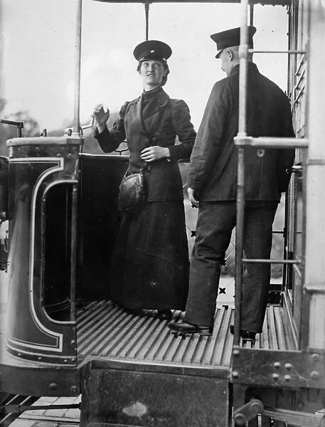BERLIN: CONDUCTOR, c1910. A female train conductor in Berlin, Germany. Photograph