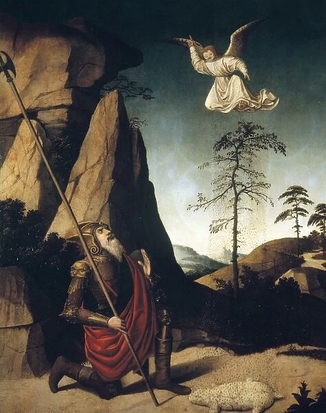 BIBLE: GIDEONs FLEECE. The Miracle of Gideons Fleece. Oil painting