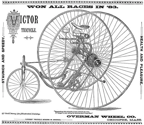 BICYCLE, 1884. Advertisement, American, 1884