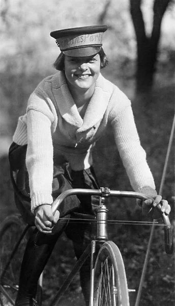 BICYCLE MESSENGER, 1921. Julia Obear, messenger for the National Womans Party