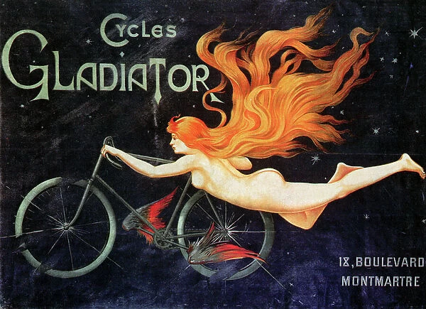 BICYCLE POSTER, c1905. French advertising poster for Gladiator bicycles, c1905