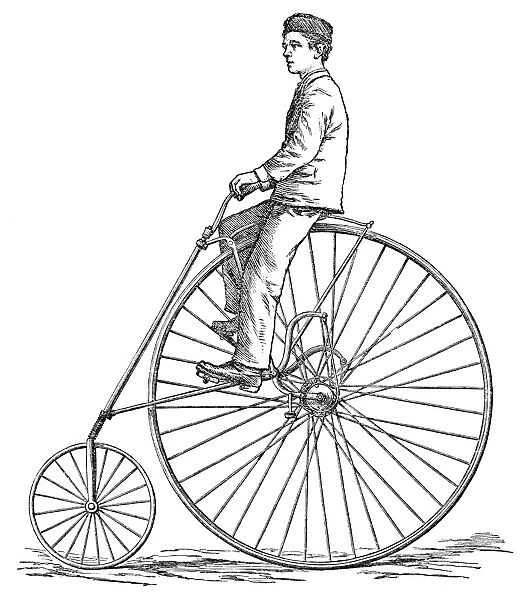 BICYCLING, 1880. Line engraving, American, 1880