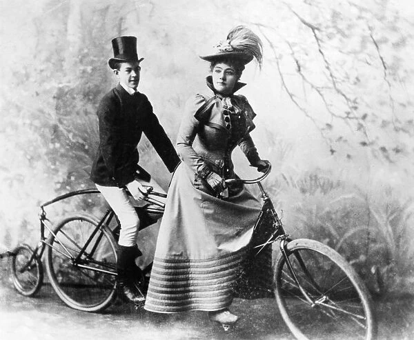 BICYCLING. American actress Rose Coghland and friend, c. 1885