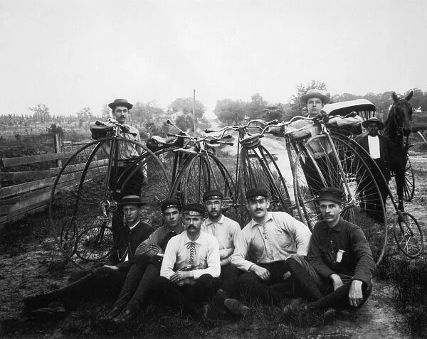 BICYLE RIDERS, c1880s. A group of Florida bicycle riders posing with their high-wheelers, c1880s