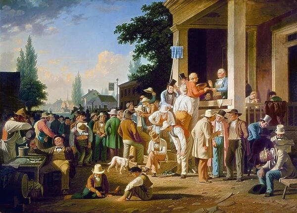BINGHAM: ELECTION, 1852. George Caleb Bingham: The County Election. Oil on canvas, 1852