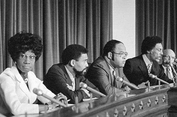 BLACK CAUCUS, 1971. Founding members of the Congressional Black Caucus. Left to right