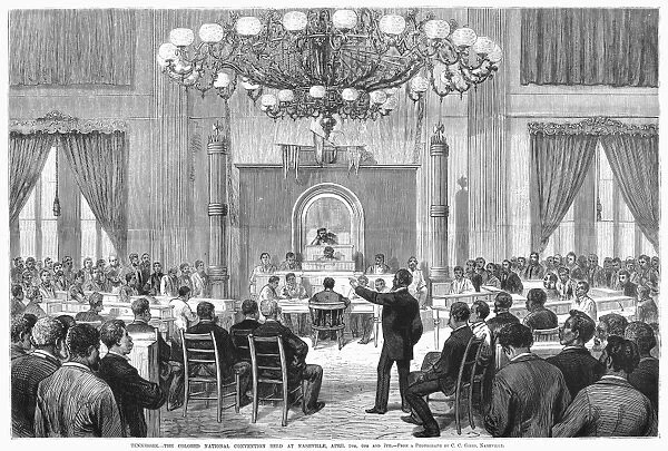 BLACK CONVENTION, 1876. The Colored National Convention in session in Nashville, Tennessee, 5-7 April 1876. Wood engraving from a contemporary American newspaper