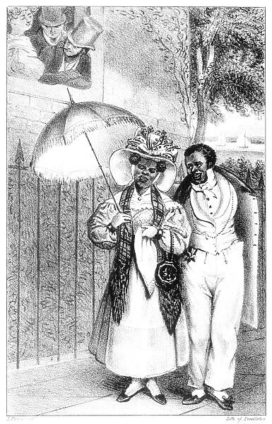 BLACK COUPLE, 1832. Lithograph from Frances Trollopes Domestic Manners of the Americans
