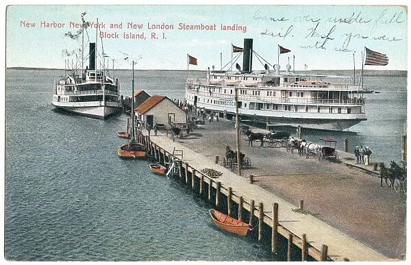 BLOCK ISLAND: STEAMBOATS. Steamboats from New York and from New London, Connecticut