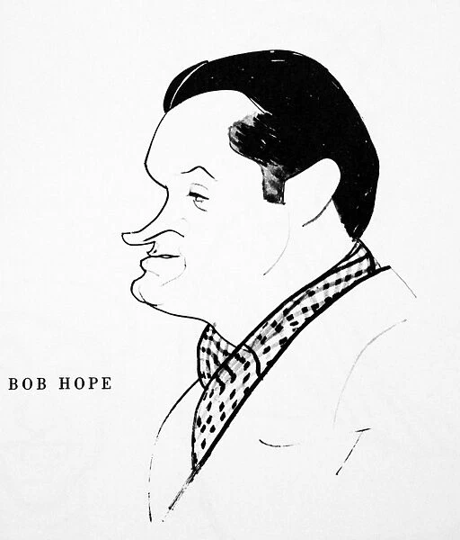 BOB HOPE (1903-2003). American comedian. Caricature by Willian Auerbach-Levy