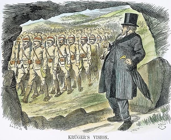 BOER WAR CARTOON, 1899. Krugers Vision. At the outbreak of the Boer War, October 1899