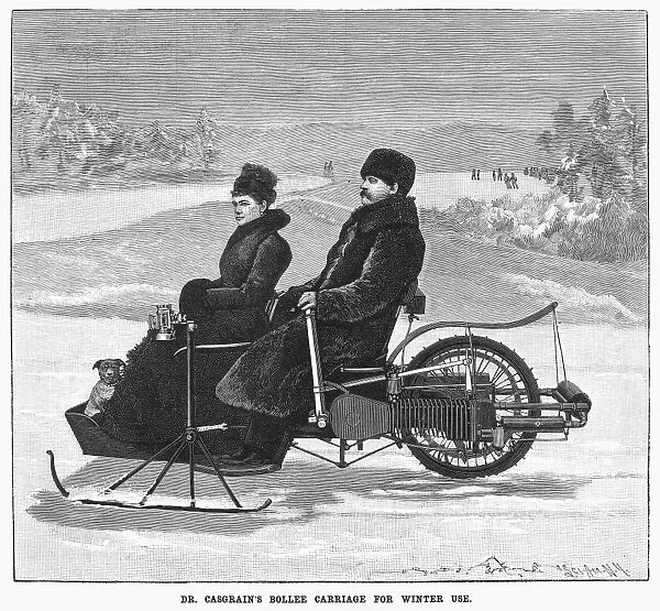 BOLLEE CARRIAGE, 1898. Dr. Casgrains Bollee carriage for winter use. Engraving
