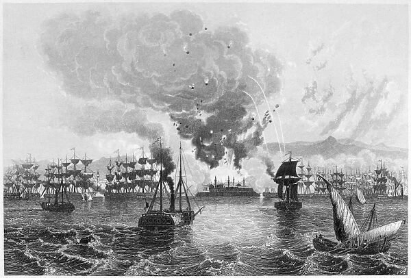 BOMBARDMENT OF ACRE, 1840. Bombardment of Acre, Palestine, by British, Austrian