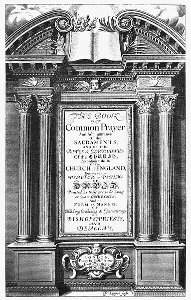 BOOK OF COMMON PRAYER. Title page of a 1662 edition of the Book of Common Prayer