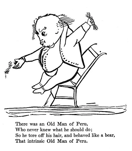BOOK OF NONSENSE, 1846. Limerick and drawing by Edward Lear from his Book of Nonsense
