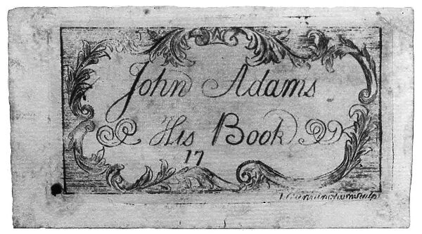 Bookplate belonging to U. S. President John Adams (1735-1826)