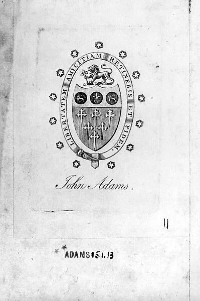 Bookplate of U. S. President John Adams, 18th century