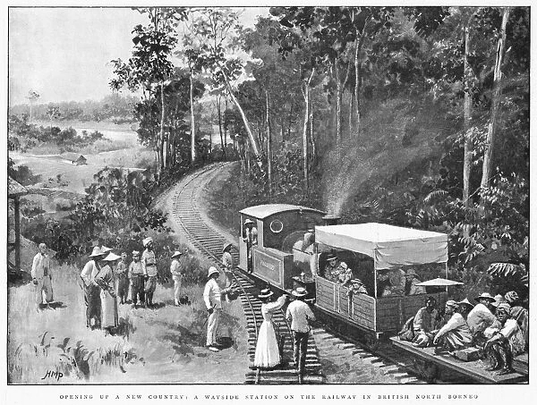 BORNEO: RAILROAD, 1899. A railroad station in British North Borneo