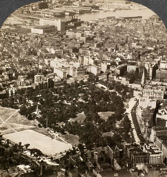 BOSTON: AERIAL VIEW, c1920. View of Boston, Massachusetts, taken from an airplane