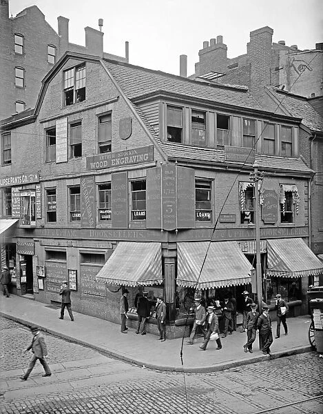 BOSTON: BOOKSHOP, c1900. Old Corner Bookstore, the first brick building in Boston, Massachusetts