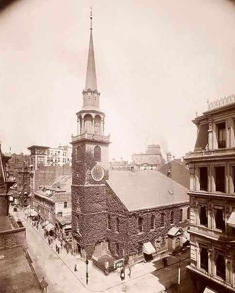 BOSTON: OLD SOUTH CHURCH. Old South Church at Boston, Massachusetts. Photographed c1890