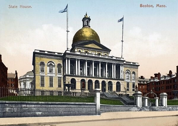 BOSTON: STATE HOUSE. State House at Boston, Massachusetts. Postcard, c1910