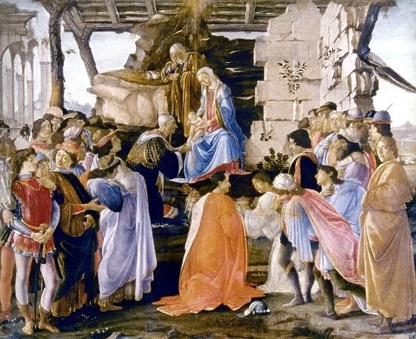 BOTTICELLI: MAGI. Adoration of the Magi. Tempera on wood, c1475, by Sandro Botticelli