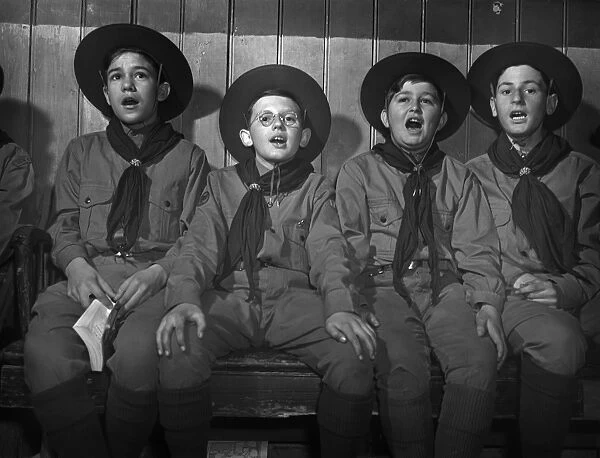 BOY SCOUTS, 1942. Portuguese Boy Scouts in New Bedford, Massachusetts. Photograph by John Collier