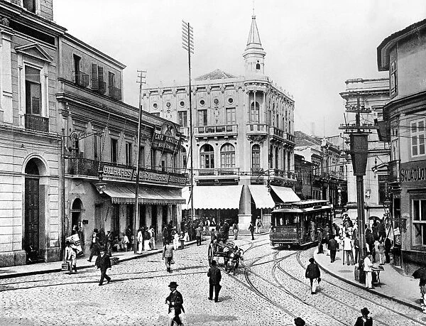 BRAZIL: SAO PAULO. View of Largo de Thesouri in Sao Paulo, Brazil. Photograph, early 20th century