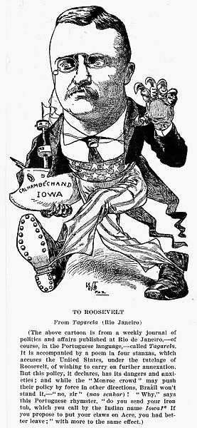A Brazilian cartoon against American President Theodore Roosevelt, 1903
