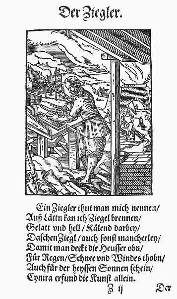 BRICKMAKER, 1568. Woodcut, 1568, by Jost Amman