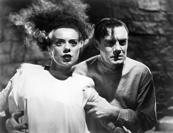 BRIDE OF FRANKENSTEIN, 1935. Elsa Lanchester and Colin Clive in The Bride of Frankenstein, 1935